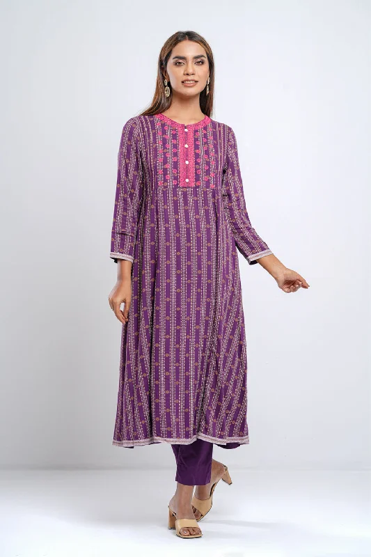 PLUM PURPLE PRINTED