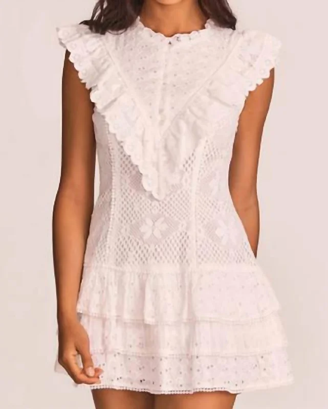 Lunetta Mini Dress in True White Simple Mini Skirt